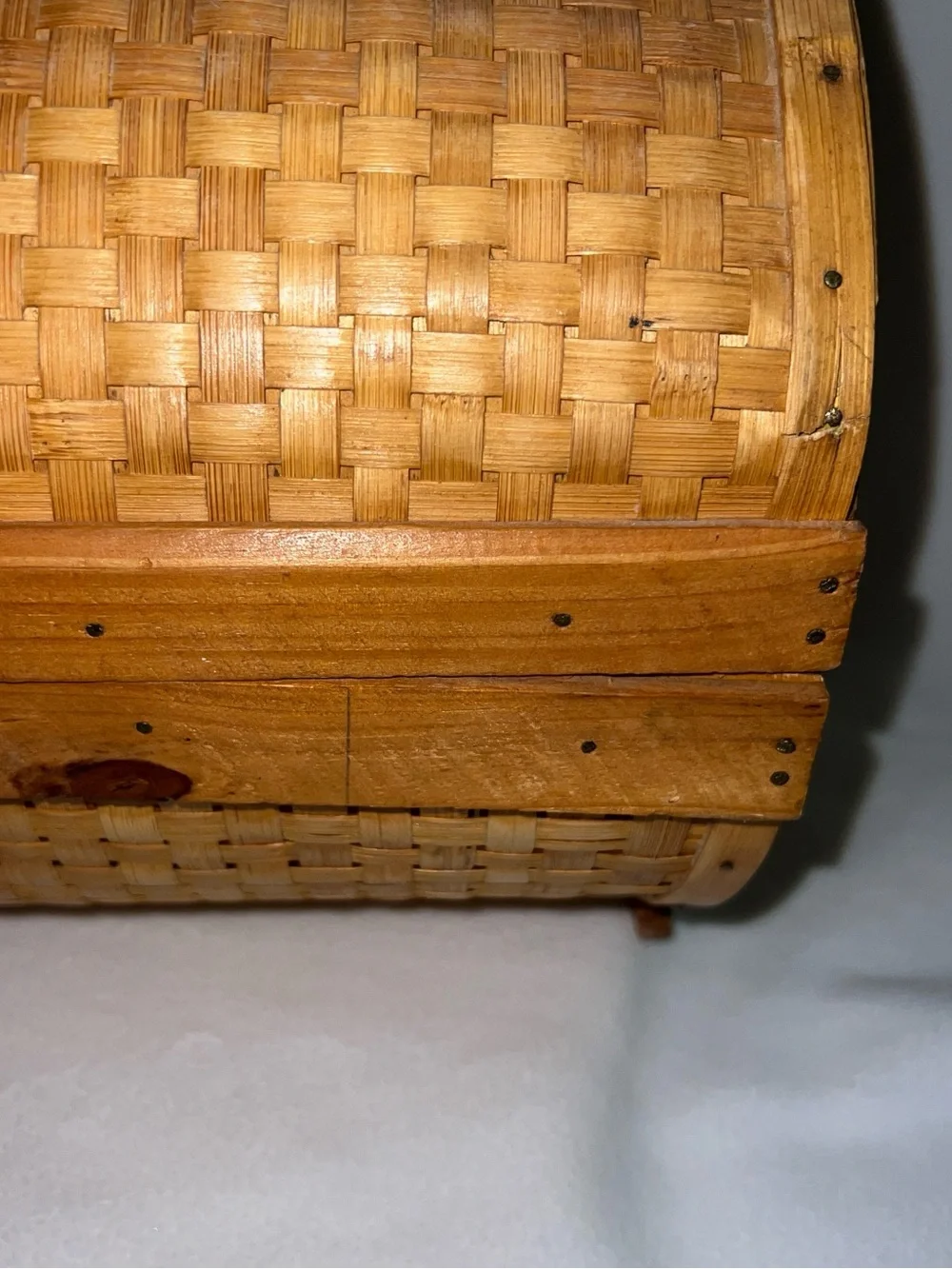 Cottagecore Vintage Bamboo And Rattan Woven Storage Chest Trunk